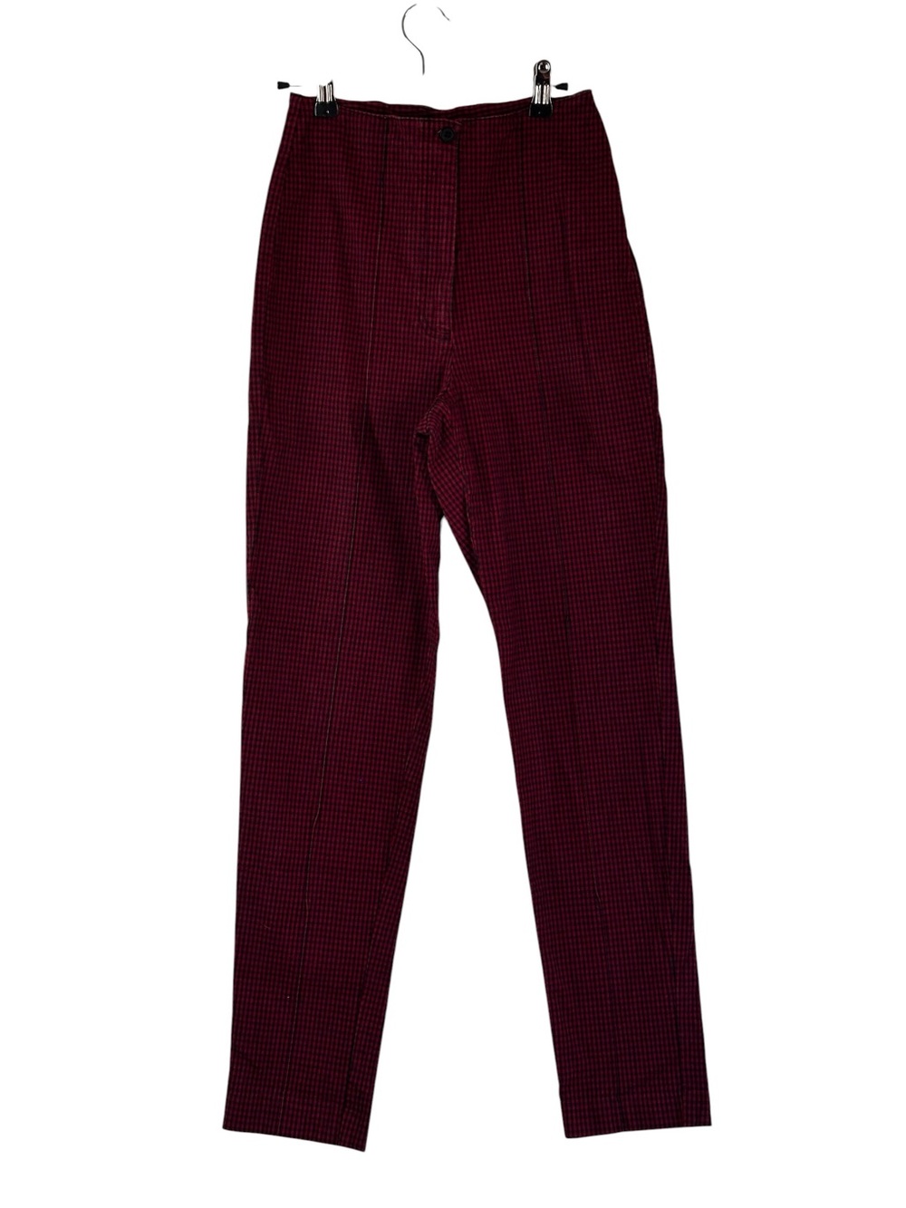 Vintage Spiegel Reflections Red & Black Gingham High Rise Tapered Pants Retro